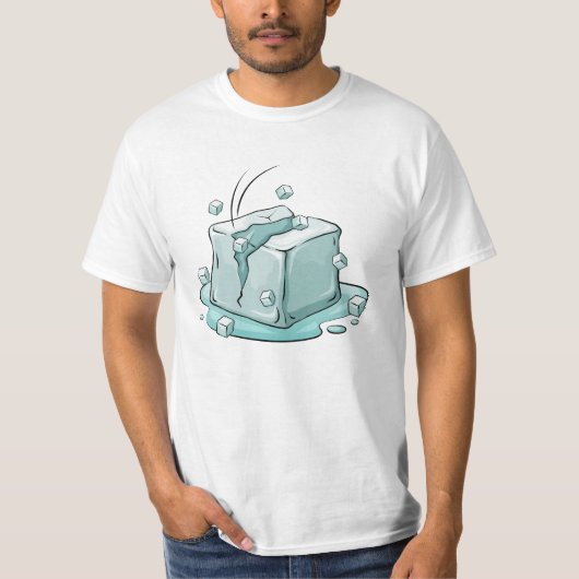 T-shirt Illustration d'un cube de glace fissuré (Devant)