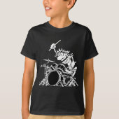 T-shirt Illustration d'un drummer fou (Devant)