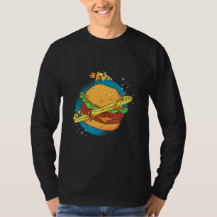 T-shirt Illustration d'un hamburger World Outer Space Food