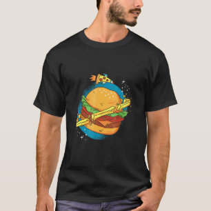 T-shirt Illustration d'un hamburger World Outer Space Food