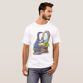T-shirt Illustration D'Un Iguanodon Mettant Sur Le Maquill (Devant entier)