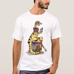 T-shirt Illustration D'Un Iguanodon Qui Polit Ses Ongles.