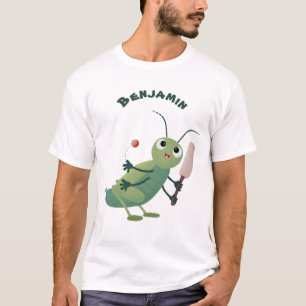 T-shirt Illustration d'un insecte du cricket vert mou
