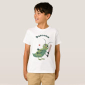 T-shirt Illustration d'un insecte du cricket vert mou (Devant entier)