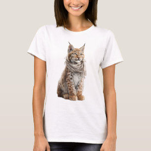 T-shirt Illustration d'un lynx sauvage mignon portant une
