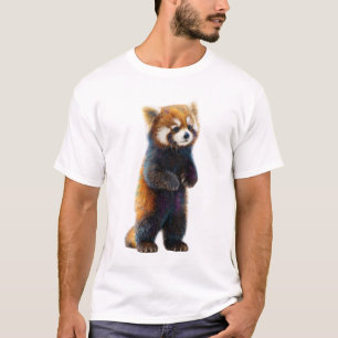 T-shirt Illustration d'un panda roux debout fantaisiste po