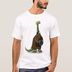 T-shirt Illustration D'Un Plateosaure Habillé Comme Prêtre