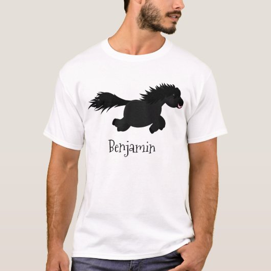 T-shirt Illustration d'un poney de Shetland mignon (Devant)