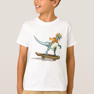 T-shirt Illustration D'Un Raptor Skateboard.