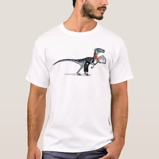 T-shirt Illustration D'Un Serveur De Restauration Raptor. (Devant)