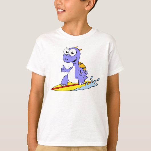 T-shirt Illustration D'Un Spinosaure De Surf. (Devant)