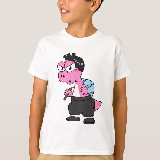 T-shirt Illustration D'Un Spinosaurus Bruce Lee. (Devant)