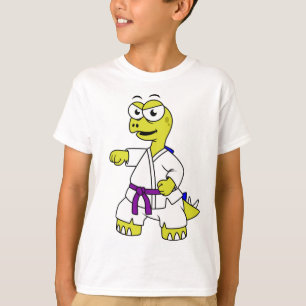 T-shirt Illustration D'Un Stégosaurus Pratiquant Le Karaté