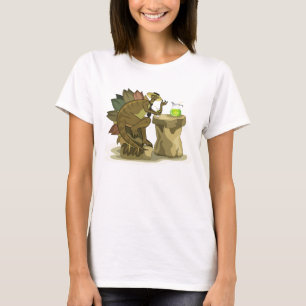 T-shirt Illustration D'Un Stegosaurus Qui Boit Une Boisson