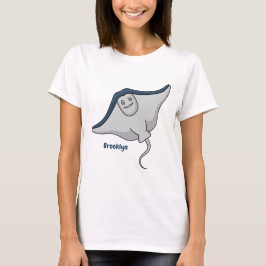T-shirt Illustration d'une caricature de poisson stingray (Devant)