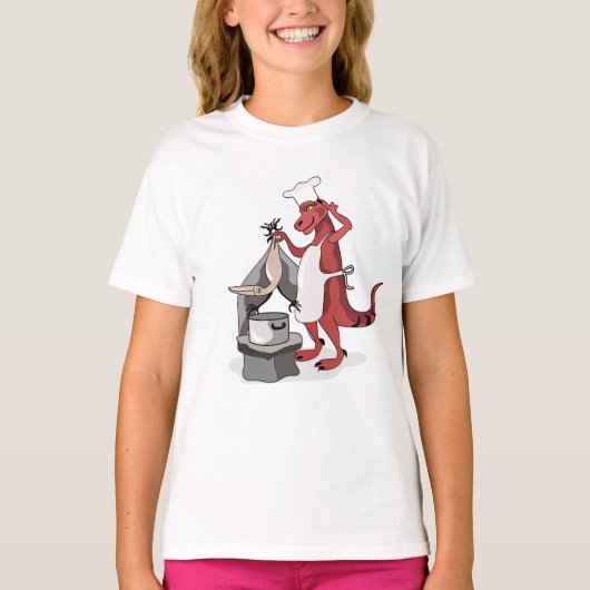 T-shirt Illustration D'Une Cuisine De Chef Tyrannosaurus R (Devant)