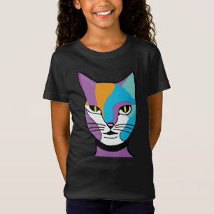 T-Shirt Illustration d'une femme de chat colorée