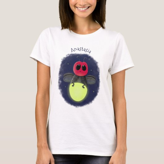 T-shirt Illustration d'une luciole à éclair mignon (Devant)