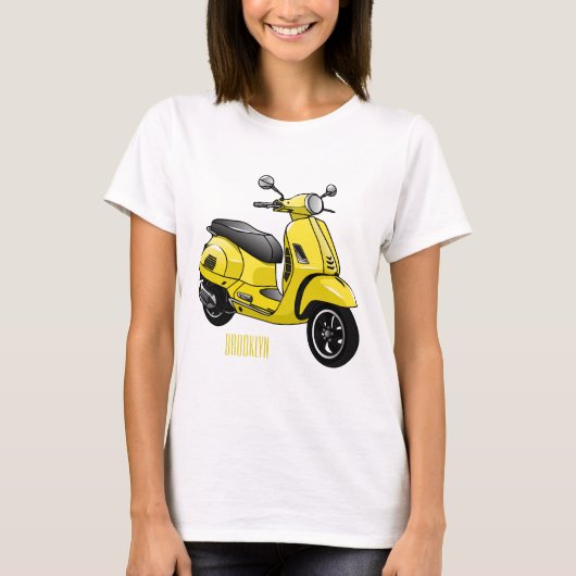 T-shirt Illustration d'une moto cyclable (Devant)