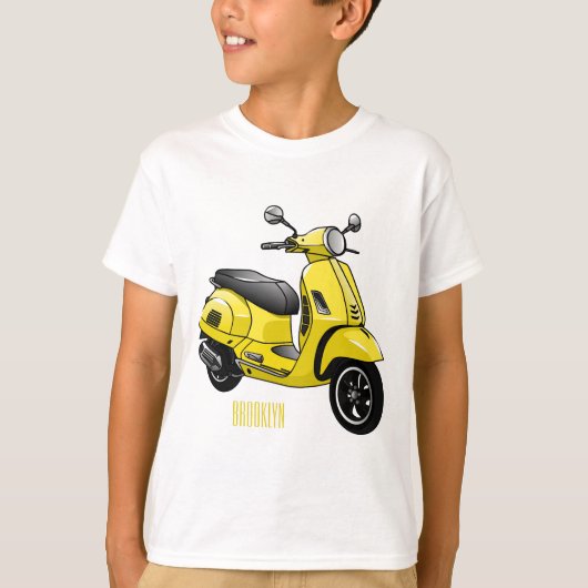 T-shirt Illustration d'une moto cyclable (Devant)