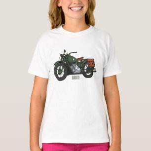 T-shirt Illustration d'une moto de croiseur militaire