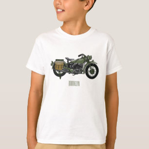 T-shirt Illustration d'une moto de croiseur militaire