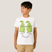 T-shirt Illustration d'une paire de poires mignonne (Devant entier)
