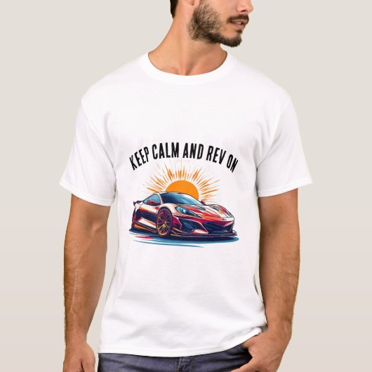 T-shirt Illustration d'une voiture de sport dynamique (Devant)