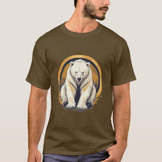 T-shirt Illustration élégante de l'ours polaire (Devant)