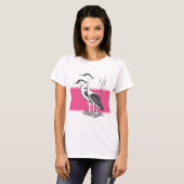 T-shirt Illustration en noir et blanc de Heron (Devant entier)