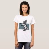 T-shirt Illustration en noir et blanc de l'oie du Canada (Devant entier)