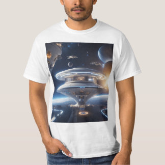 T-shirt Illustration époustouflante de station spatiale pr