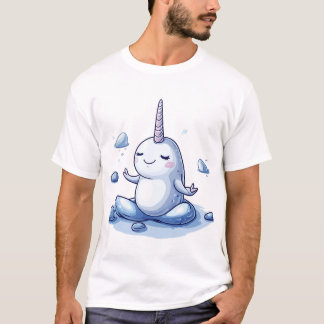 T-shirt Illustration étroite de la mignonne méditation dan