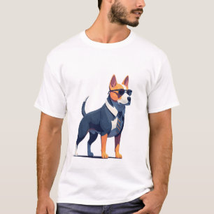 T-shirt Illustration exécutive cool de chien avec des lune