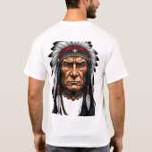 T-shirt Illustration faciale en chef autochtone Tee (Dos)