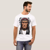 T-shirt Illustration faciale en chef autochtone Tee (Devant entier)