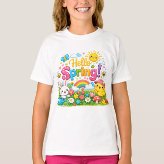 T-shirt Illustration fantaisiste "Bonjour le Printemps" av