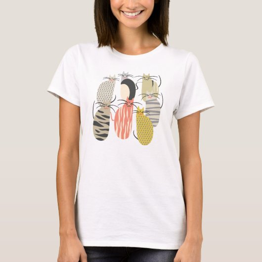 T-shirt Illustration fantasque de Happy Cats (Devant)