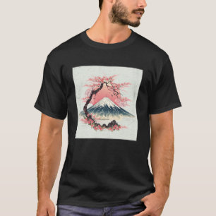 T-shirt Illustration Fleur de cerisier mignonne Femmes ros