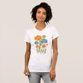 T-shirt Illustration florale Retro Boho (Devant entier)