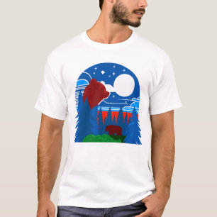 T-shirt Illustration géométrique audacieuse de l'ours et d