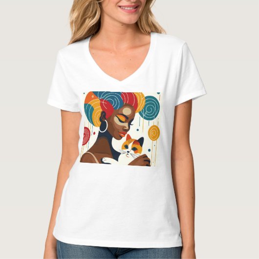 T-shirt Illustration graphique de Cat Lady (Devant)