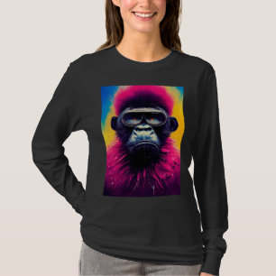 T-shirt Illustration Graphique de Gorille Coloré Hipster C