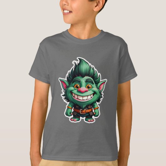 T-shirt Illustration Happy Little Troll Chibi (Devant)