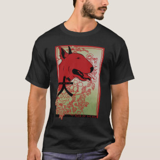 T-shirt Illustration inspirée asiatique de bull-terrier