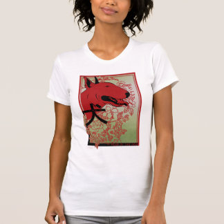 T-shirt Illustration inspirée asiatique de bull-terrier