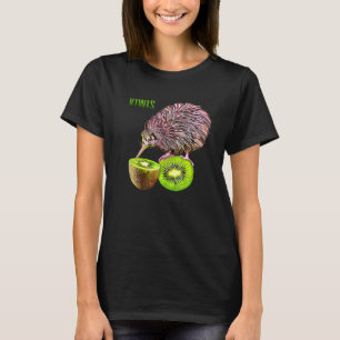 T-shirt Illustration Kiwi Bird & Kiwifruit