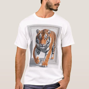 T-shirt Illustration majestueuse de tigre 3D Hyper-réali