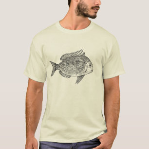 T-shirt Illustration marine nautique d'art de poissons