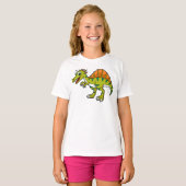 T-shirt Illustration Mignonne D'Un Spinosaure Souriant. (Devant entier)